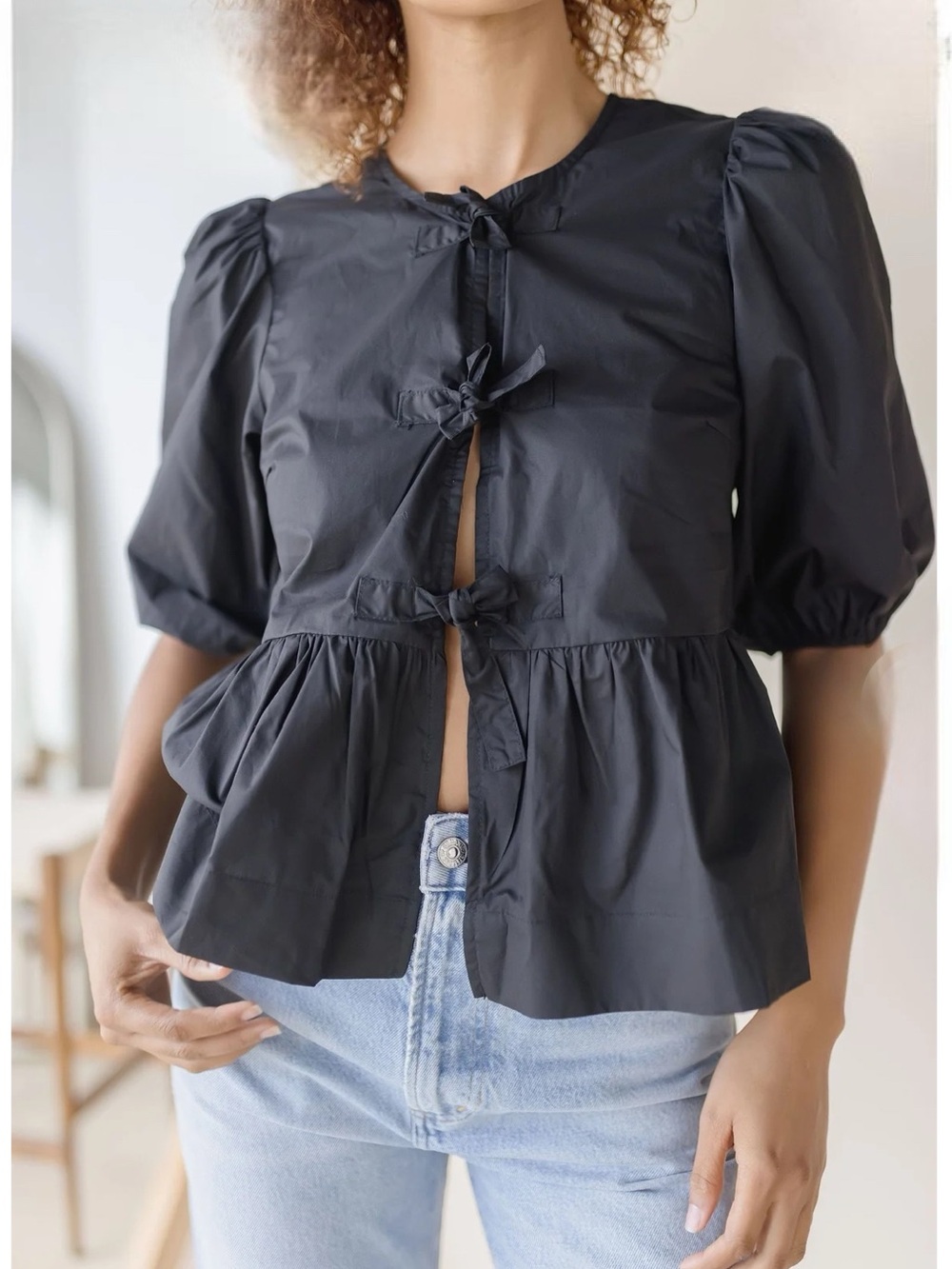 Girl Tribe Co Cotton Poplin Peplum Blouse